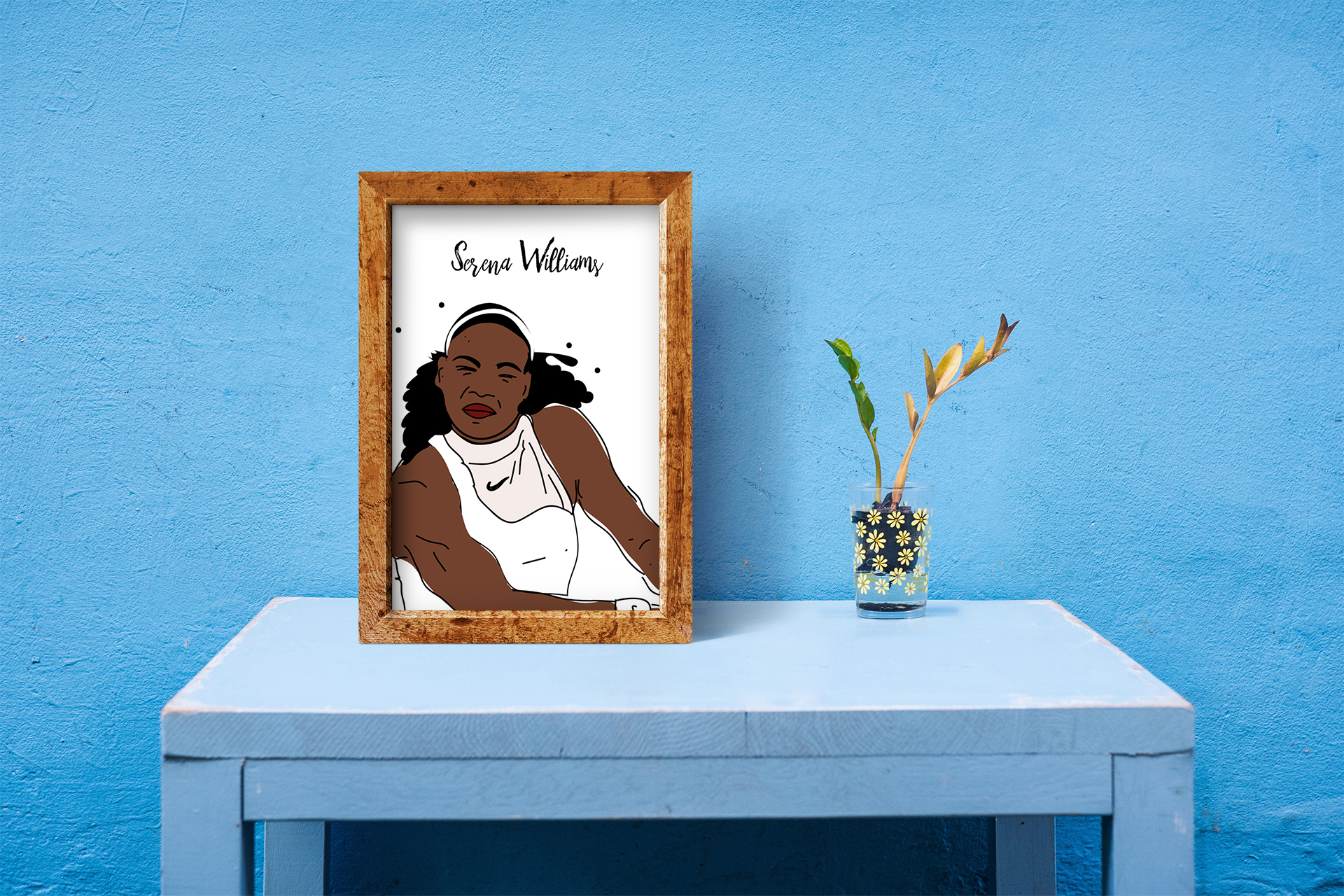 serena william mock plakat - Feministyczny kalendarz na wrzesień. Serena Williams